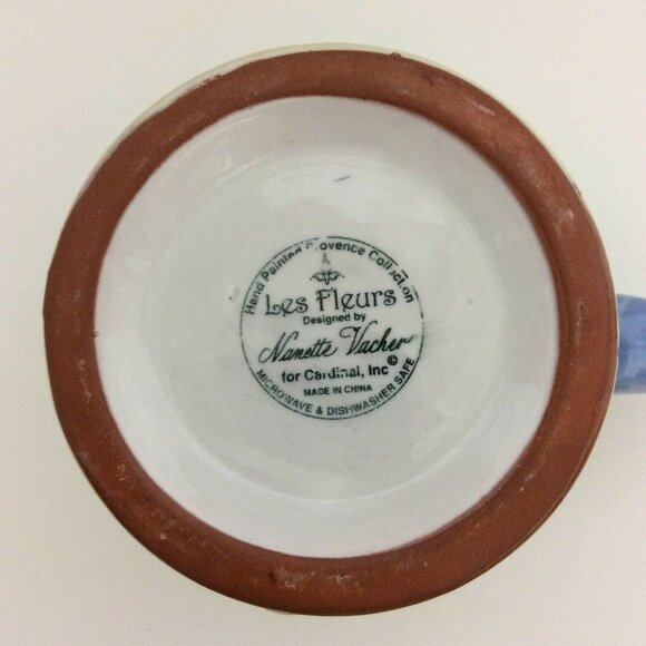 LES Fleurs Coffee Mug Cup Oversized Hand Painted - Picture 8 of 8